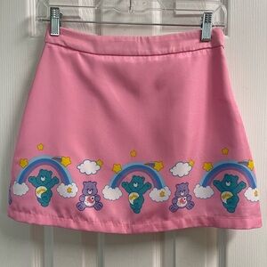 - New! - Dolls Kill x Care Bears Pink Cute Rules Graphic Mini Skirt - S
